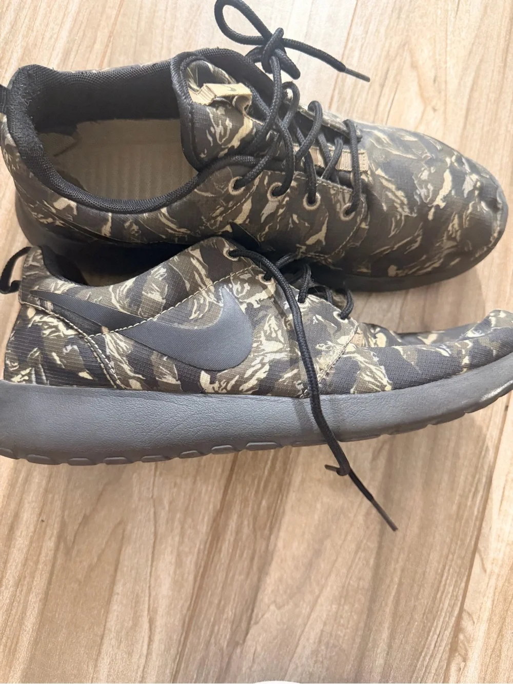 Nike Men’s Athletic Sneakers in Olive Camo and Black